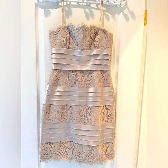 sachin and babi light blue dress Chic Strapless Champagne Gold Satin Maxi Dress